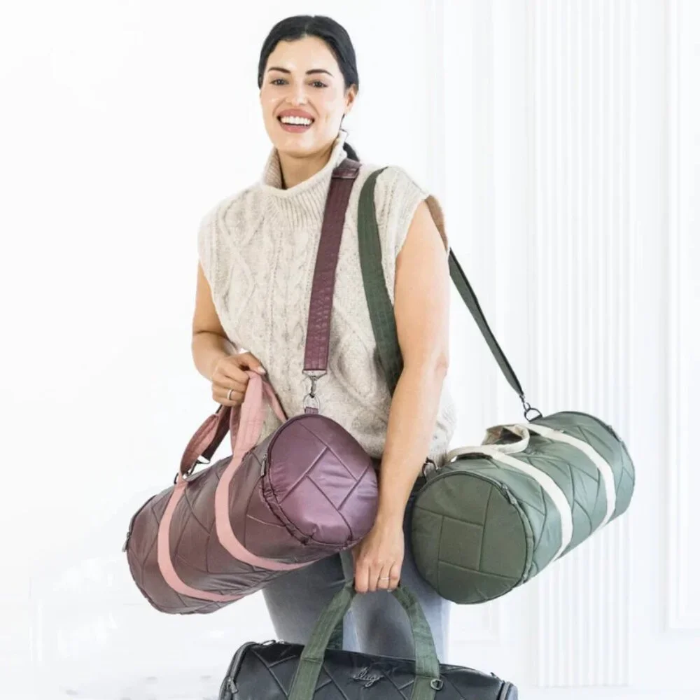 Brand New Lug Rowboat Duffle Bag in Metallic Champagne and Olive - Picture 7 of 7